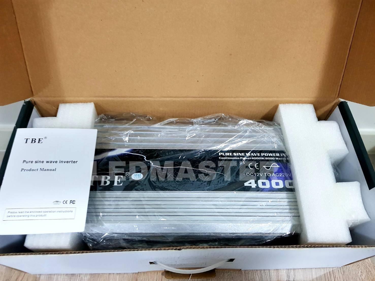 อินเวอร์เตอร์เพียวซายเวฟ 4000W 12V ยี่ห้อ Tbe inverter pure sine waver 12v to 220v 4000W อินเวอร์เตอร์ใช้กับเครื่องเสียง รถแห่ เครื่องเชื่อม ตู้เชื่อมอินเวอร์เตอร์