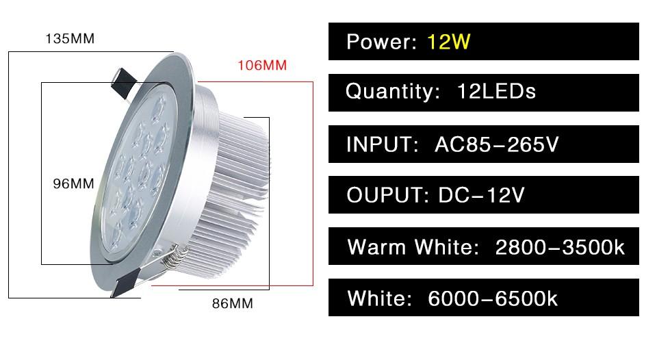 สุดคุ้มเกินราคา LED Downlight 12W โคมดาวน์ไลท์ โคมไฟฝังฝ้า