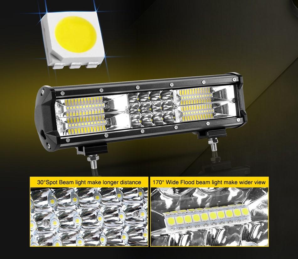 LED LIGHT BAR COMBO BEAM ไฟรถยนต์ ไฟหน้า ไฟเรือ 180W ขนาด 12 นิ้ว รุ่น Combo Beam SuperBright เเสงขาว จำนวน 1 ชิ้น