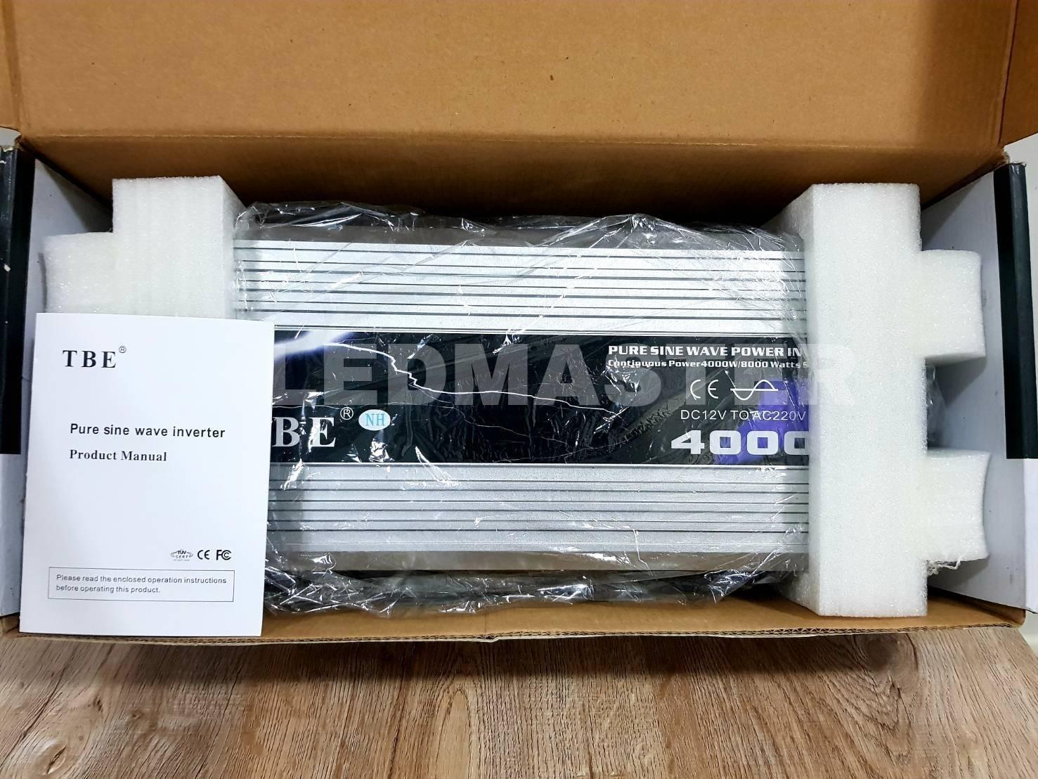 อินเวอร์เตอร์เพียวซายเวฟ 4000W 12V ยี่ห้อ Tbe inverter pure sine waver 12v to 220v 4000W อินเวอร์เตอร์ใช้กับเครื่องเสียง รถแห่ เครื่องเชื่อม ตู้เชื่อมอินเวอร์เตอร์