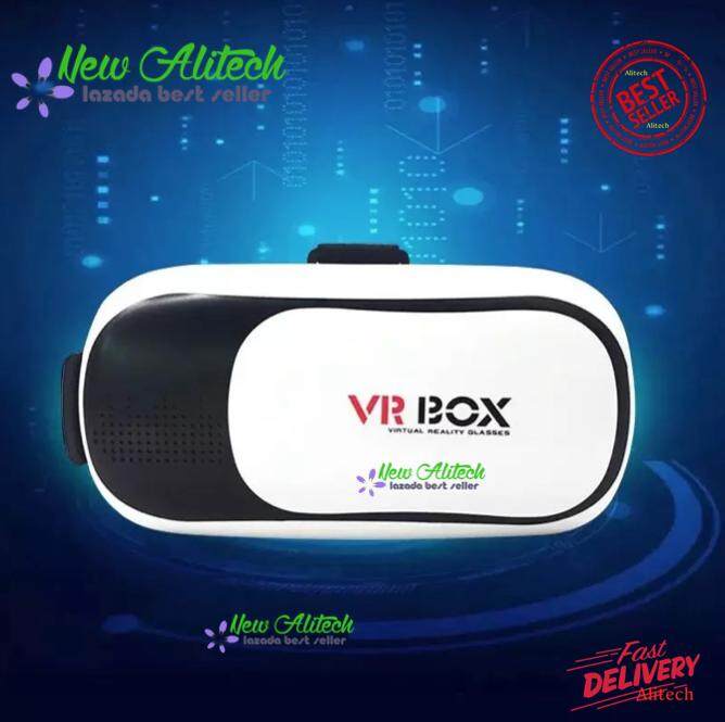 New Alitech VR Box แว่นตาสามมิติ 2.0 VR Glasses 3D Headset สำหรับสมาร์ทโฟน รองรับมือถือ ขนาด 4.7 - 6 นิ้ว (white)