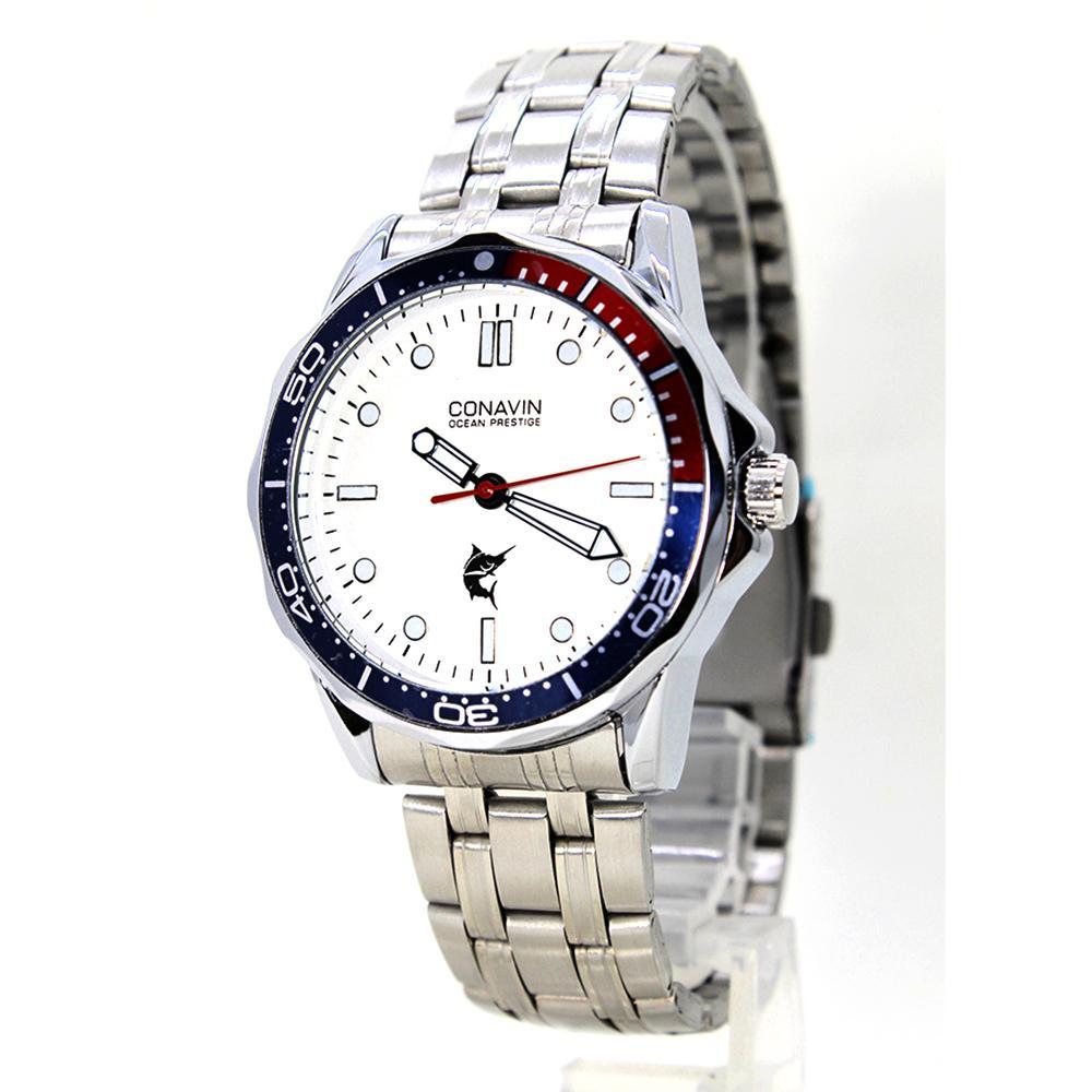 CONAVIN นาฬิกาข้อมือผู้ชาย สายสแตนเลสอย่างดี หน้าปัดนาฬิกาสไตล์สปอร์ต (มีพรายน้ำเรืองแสงในเวลากลางคืน) ระบบเข็ม CLV-003 ราคา 1,400 บาท*ส่งฟรี