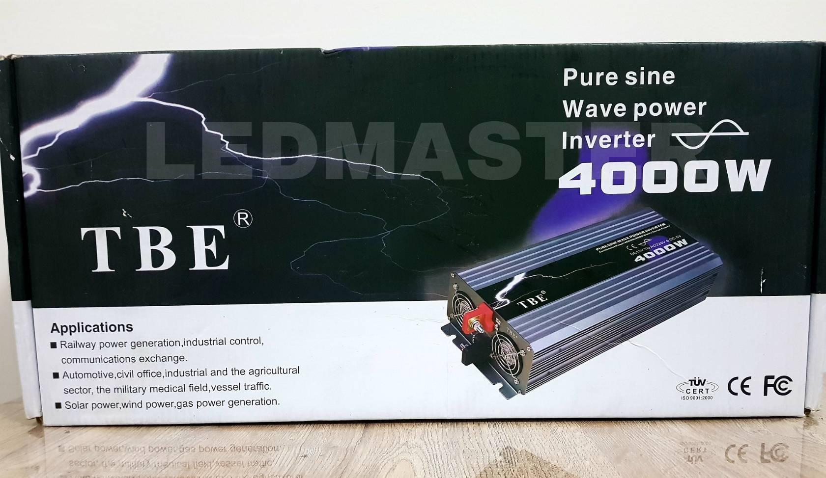 อินเวอร์เตอร์เพียวซายเวฟ 4000W 12V ยี่ห้อ Tbe inverter pure sine waver 12v to 220v 4000W อินเวอร์เตอร์ใช้กับเครื่องเสียง รถแห่ เครื่องเชื่อม ตู้เชื่อมอินเวอร์เตอร์