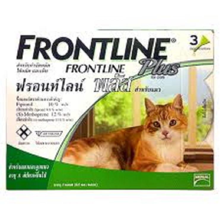 Frontline Plus ยาหยอดกำจัด เห็บ หมัด สำหรับแมว อายุ 8 สัปดาห์ขึ้นไป กล่องละ 3 หลอด (1 กล่อง) exp.03/2022
