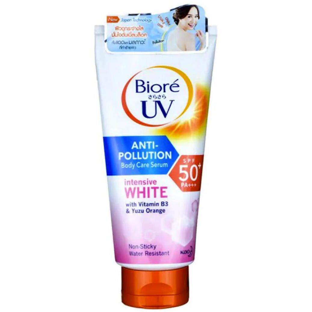 Biore UV Anti-Pollution Body Care Serum Intensive White SPF50+ PA+++ 150ml. บิโอเร ยูวี แอนตี้โพลูชั่น บอดี้แคร์ เซรั่ม อินเทนซีฟไวท์ โลชั่นป้องกันแดด