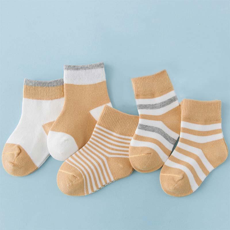 SBY 5คู่เด็กถุงเท้าผ้าฝ้ายฤดูใบไม้ผลิทารกฤดูหนาวฤดุใบไม้ร่วงชั้นข้อเท้าถุงเท้าเด็ก0-6ปี