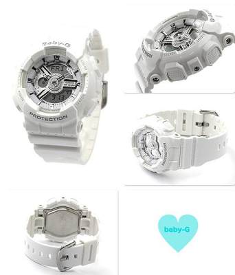 ดูภาพ Casio Baby-G นาฬิกาข้อมือผู้หญิง สายเรซิ่น รุ่น BA-110-7A3 -White เพิ่มเติม Casio Baby-G นาฬิกาข้อมือผู้หญิง สายเรซิ่น รุ่น BA-110-7A3 -White