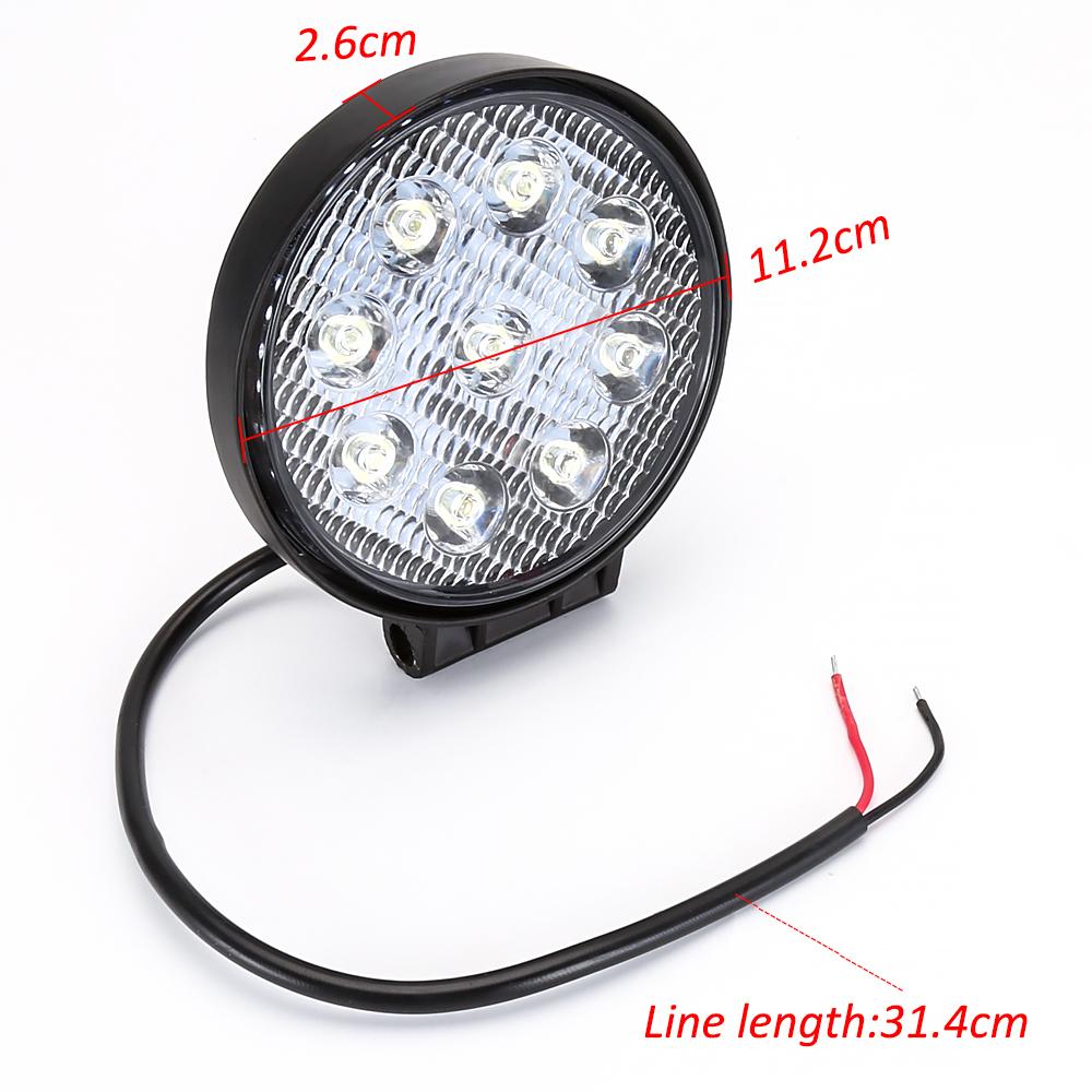 X2 เเพ็คคู่ สุดคุ้ม !! LED FLOODLIGHT ไฟสปอร์ตไลท์ แบบทรงกลม กำลังไฟ 27 Watt 12V-24V เเสงขาว จำนวน 2 ชิ้น