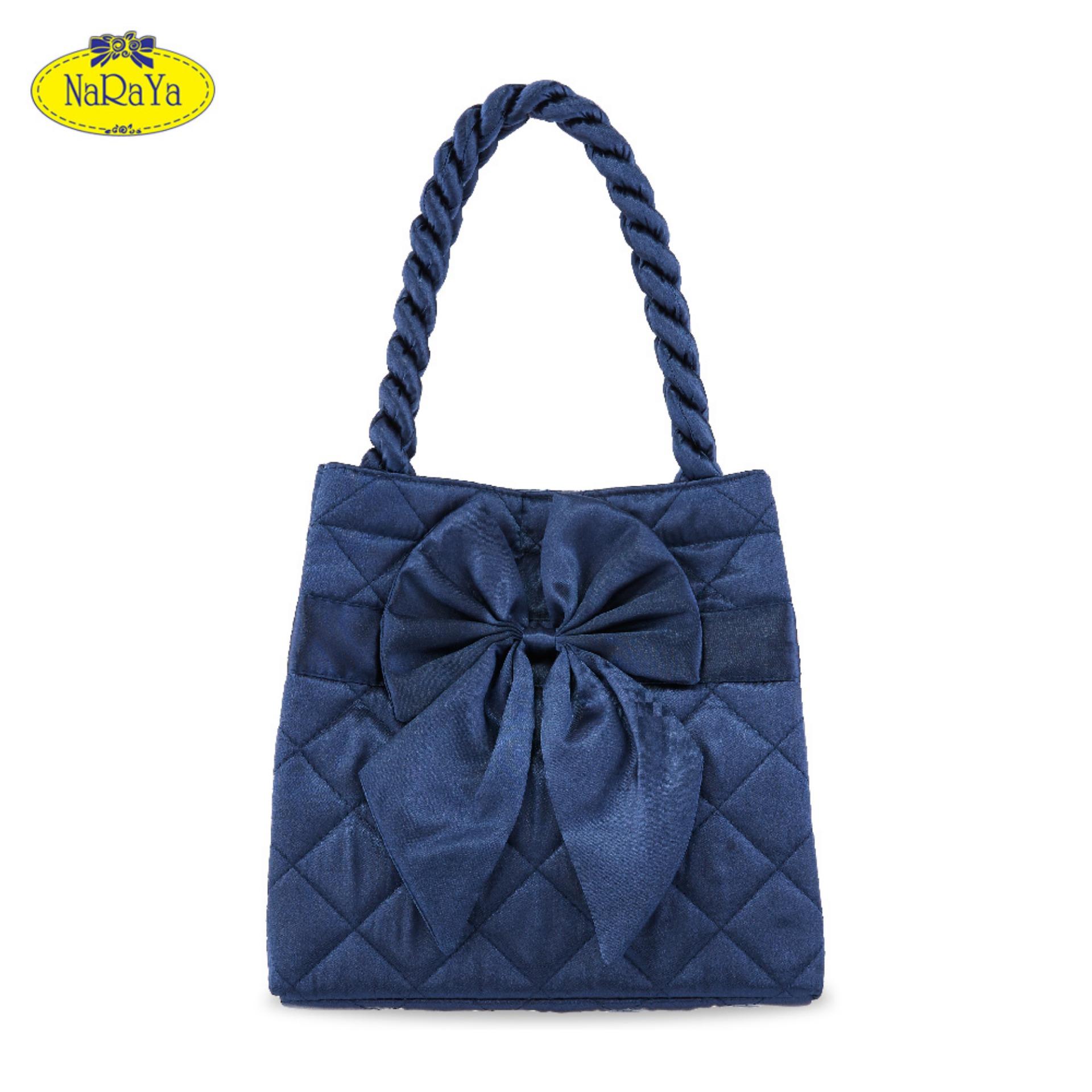 กระเป๋าถือ NaRaYa Satin Quilted Square with Bow