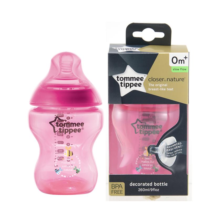 Tommee Tippee Bottle 9oz ขวดนม ทอมมี่ ทิปปี้ รุ่น Closer to Nature ขนาด 9 oz ขวดนมคอกว้าง พร้อมจุกนมสำหรับเด็กแรกเกิด