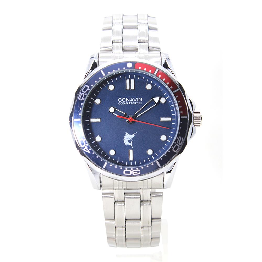 CONAVIN นาฬิกาข้อมือผู้ชาย สายสแตนเลสอย่างดี หน้าปัดนาฬิกาสไตล์สปอร์ต (มีพรายน้ำเรืองแสงในเวลากลางคืน) ระบบเข็ม CLV-002 ราคา 1,400 บาท*ส่งฟรี