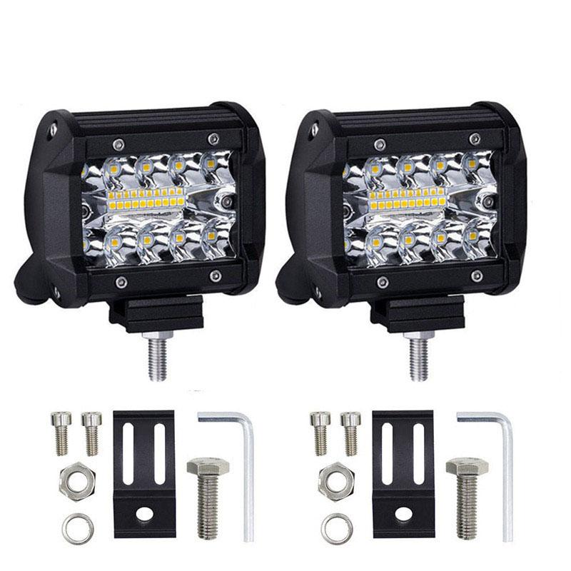 งานพรีเมี่ยม [ 1 โคม ] โคมไฟรถยนต์ 60W ไฟท้าย ไฟตัดหมอก สำหรับรถยนต์ ออฟโรด บิ๊กไบค์ ATV รุ่น LED LIGHT BAR Tri-Row 12V-24V เเสงขาว งานพรีเมี่ยม จำนวน 1 ชิ้น