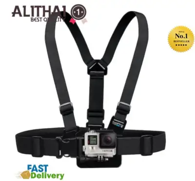 Alithai Gopro accessories Adjustable Elastic Body Harness Chest Strap Mount Band Belt for Go Pro Hero 4 3+ SJCAM action Camera