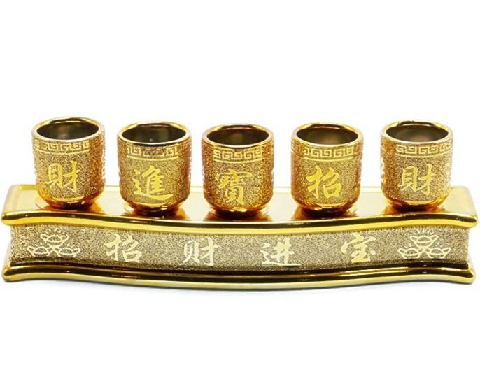 Seasunfengshui ชุดน้ำชา ไหว้เจ้า 5 ถ้วย ทองทราย (ทอง).jpg
