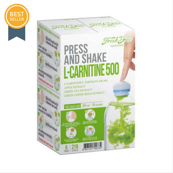 เพรสแอนด์เชด Press&Shake L-carnitine แอลคาร์นิทีน 3.5 กรัม (1 แพ็ค 6 ชิ้น)