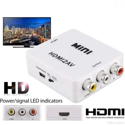 Mini ตัวแปลงสัญญาณ HDMI to AV Converter HD 1080P HDMI2AV Video Converter Box HDMI to RCA /AV/CVSB