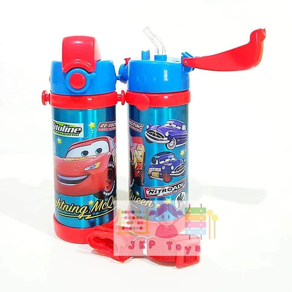 ฟรี หลอดอะไหล่ ร้านเเถมให้เพิ่ม 1 ชุด มูลค่า 70 บาท JKP Toys กระติกน้ำสแตนเลสเก็บความร้อน ความเย็น กระติกน้ำสำหรับเด็ก Cars