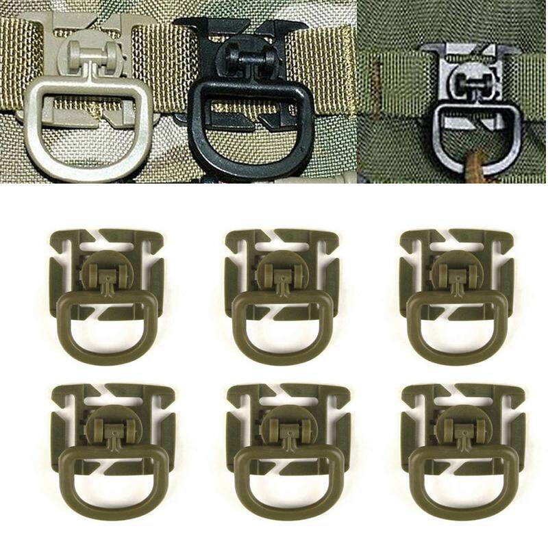 rotation D ring clip molle attach webbing clamp tactical backpack attachment strap hang camp outdoor carabiner