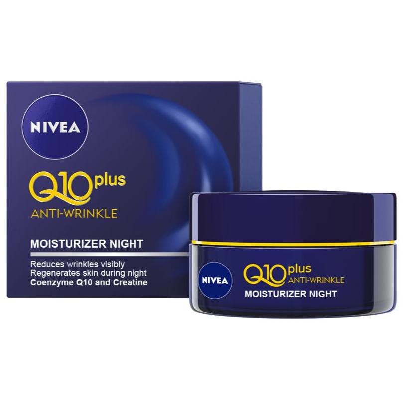 NIVEA Q10 Anti Wrinkle Night Cream นีเวีย คิวเทน พลัส แอนไท ริงเคิล มอยเจอร์ไรเซอร์ ไนท์ ครีม 50ml.