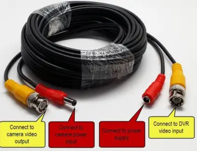 สายต่อกล้องวงจรปิด CCTV cable ยาว 20เมตร ( สีดำ )(Black)