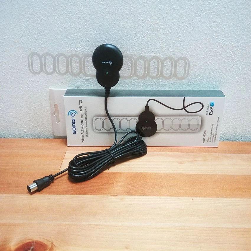 Sonore Antenna เสาอากาศ ดิจิตอลทีวี ในอาคาร แบบมีไฟเลี้ยง รุ่น DVB-T2 (สีดำ) Black Sonore Antenna เสาอากาศ ดิจิตอลทีวี ในอาคาร แบบมีไฟเลี้ยง รุ่น DVB-T2 (สีดำ) Black