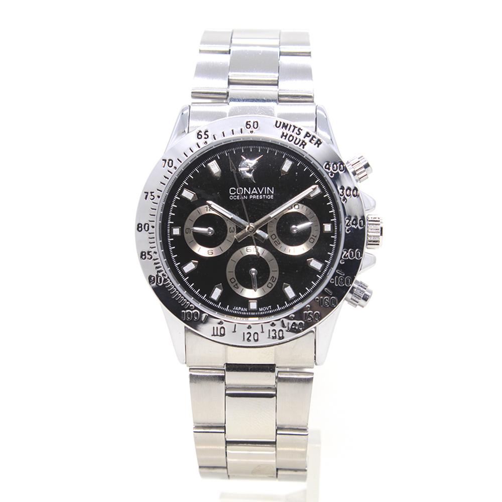 CONAVIN นาฬิกาข้อมือผู้ชาย-ผู้หญิง สายสแตนเลสอย่างดี หน้าปัดนาฬิกาสไตล์สปอร์ต (++Classic++)(มีพรายน้ำเรืองแสงในเวลากลางคืน)กันน้ำได้อย่างดี ระบบเข็ม CVKK-004-007 ราคา 1,590 บาท*ส่งฟรี