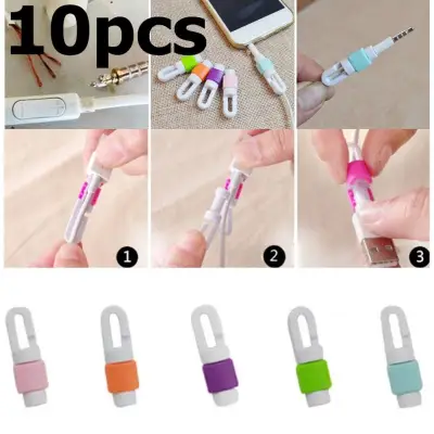 Data Line USB Charging Cable Earphone Cord Saver Protector Protection Cover for iPhone iPad Mobile Phone Tablet Cable Random Color