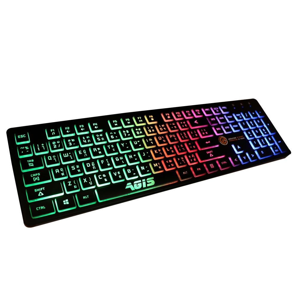 คียบอร์ด Neolution E-Sport AGIS (กันน้ำได้) Rainbow Backlit Gaming Keyboard