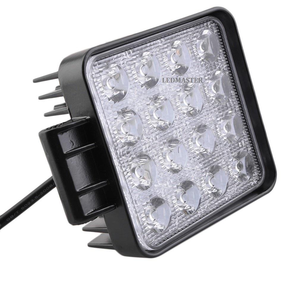 X2 เเพ็คคู่ สุดคุ้ม !! ไฟสปอร์ตไลท์ ไฟรถ ไฟท้าย แบบสี่เหลี่ยม ขนาด 4 นิ้ว กำลังไฟ 48 Watt ( LED 16 ดวง x 3Watt) ไฟ 12V-24V เเสงขาว (จำนวน 2 ชิ้น)