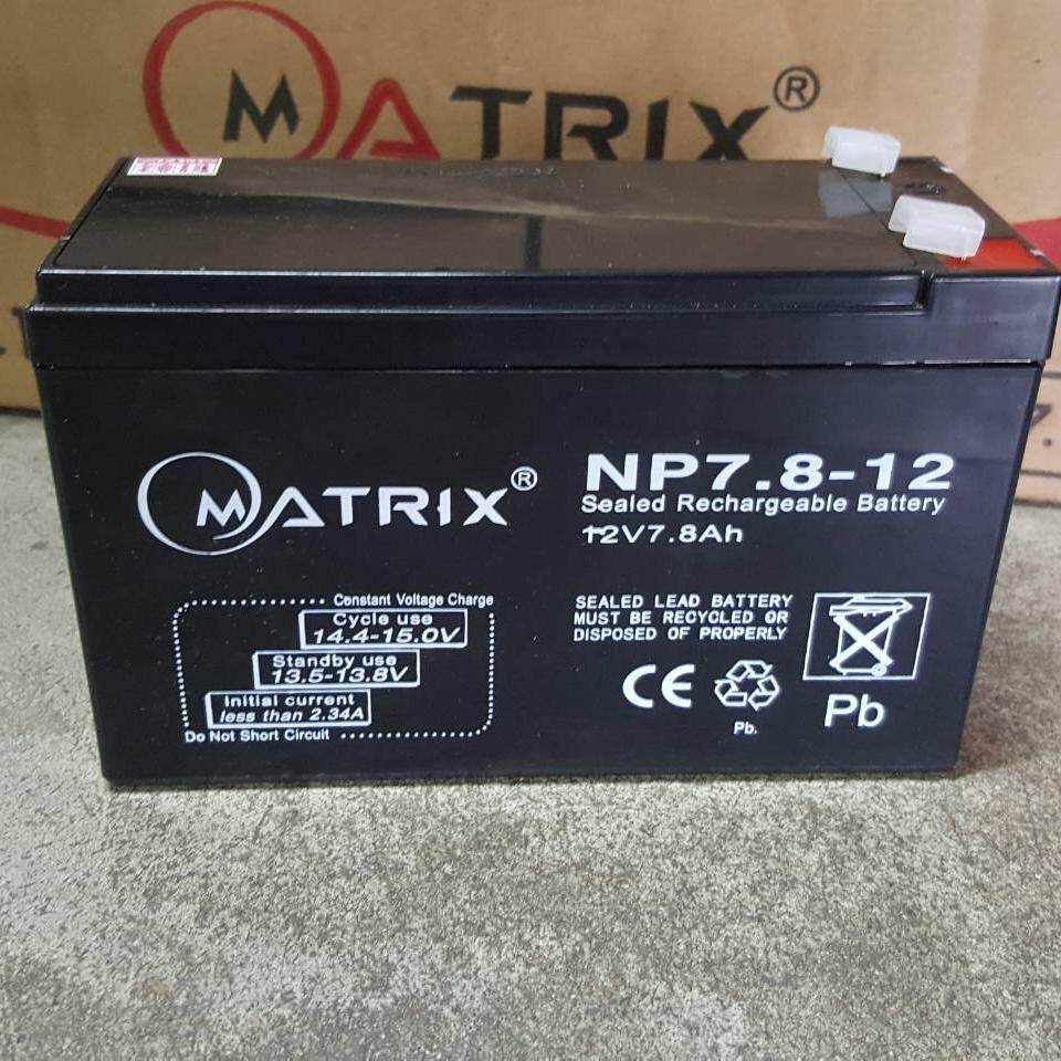แบ็ต 12V 7.8A / แบ็ต UPS MATRIX แบตเตอรี่ เครื่องสำรองไฟ UPS 12V 7.8 Ah
