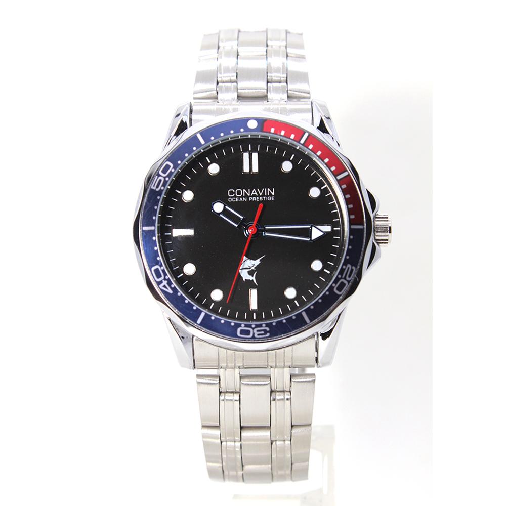 CONAVIN นาฬิกาข้อมือผู้ชาย สายสแตนเลสอย่างดี หน้าปัดนาฬิกาสไตล์สปอร์ต (มีพรายน้ำเรืองแสงในเวลากลางคืน) ระบบเข็ม CLV-001 ราคา 1,400 บาท*ส่งฟรี