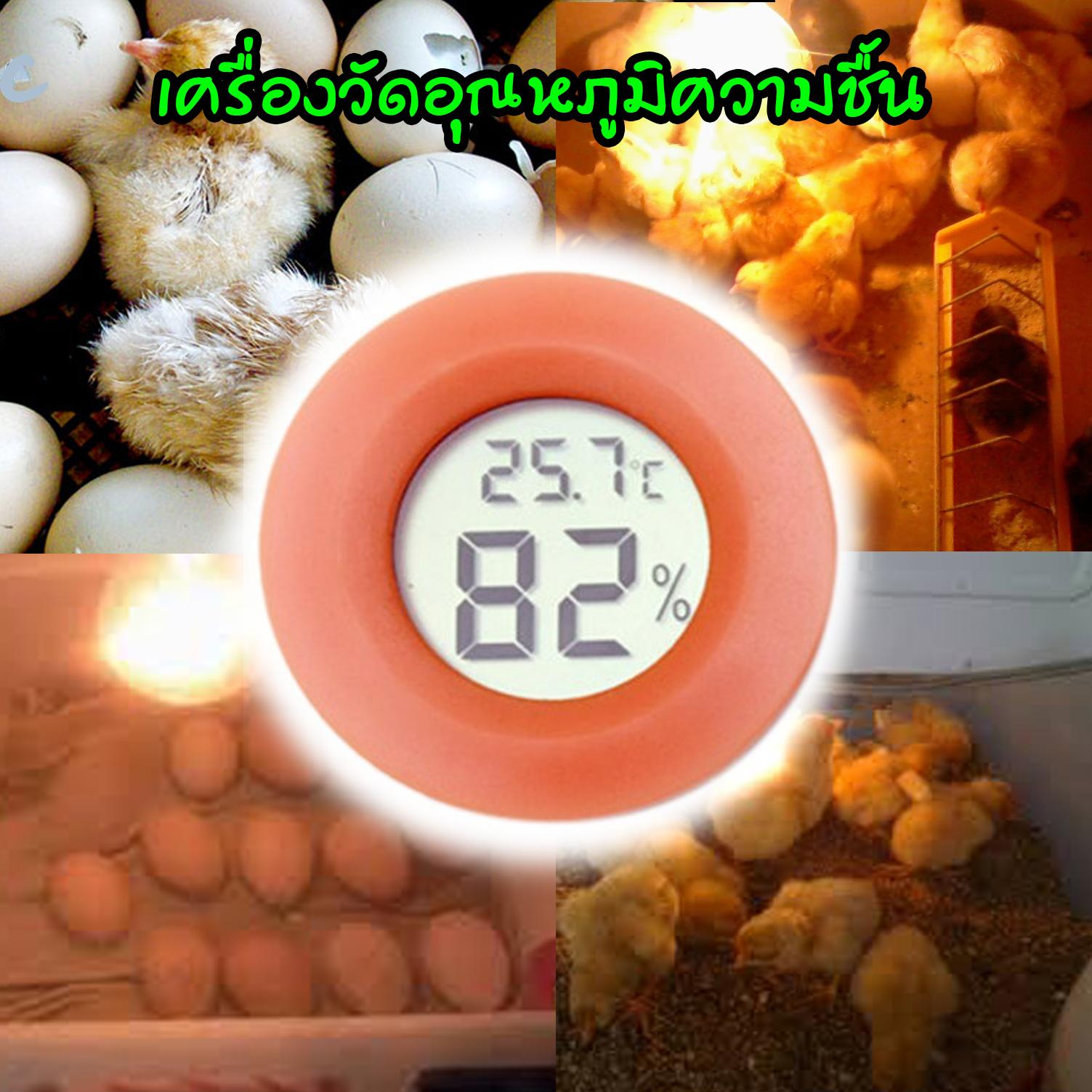 Mini Indoor Hygrometer Humidity Tester Round Temperature Meter (ส้ม กลม)