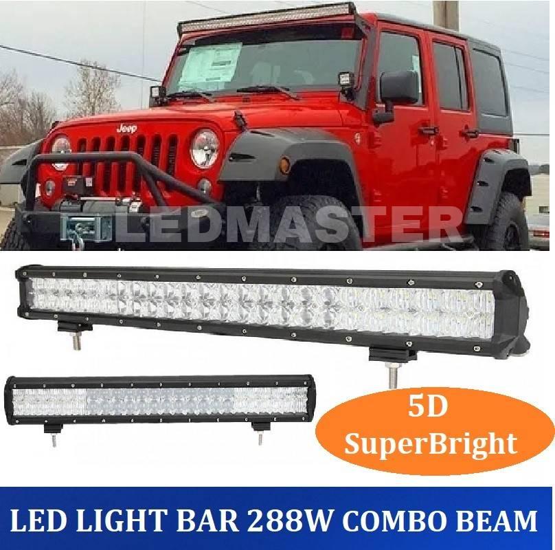 LED LIGHT BAR COMBO BEAM ไฟรถยนต์ ไฟหน้า 288W ขนาด 50 นิ้ว รุ่น 5D SuperBright เเสงขาว จำนวน 1 ชิ้น