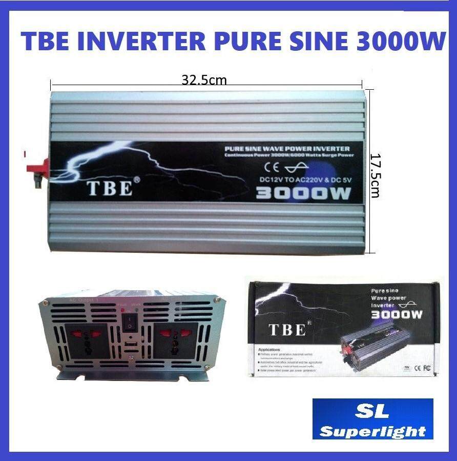 TBE อินเวอร์เตอร์ inverter pure sine wave power inverter รุ่น 12V 3000W  ตัวแปลงไฟ 12v เป็น 220v  เครื่องแปลงไฟรถเป็นไฟบ้าน หม้อแปลงไฟ แปลงไฟแบตเตอรี่