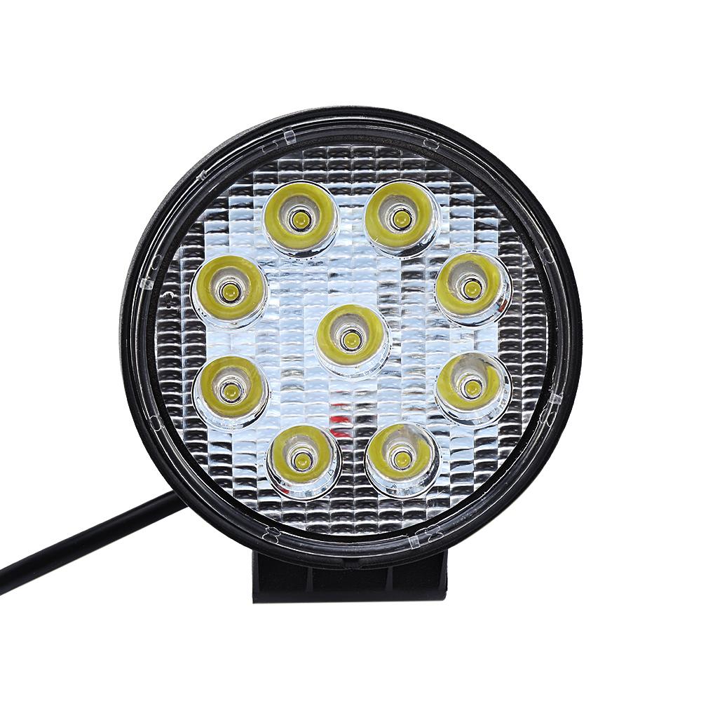 X2 เเพ็คคู่ สุดคุ้ม !! LED FLOODLIGHT ไฟสปอร์ตไลท์ แบบทรงกลม กำลังไฟ 27 Watt 12V-24V เเสงขาว จำนวน 2 ชิ้น