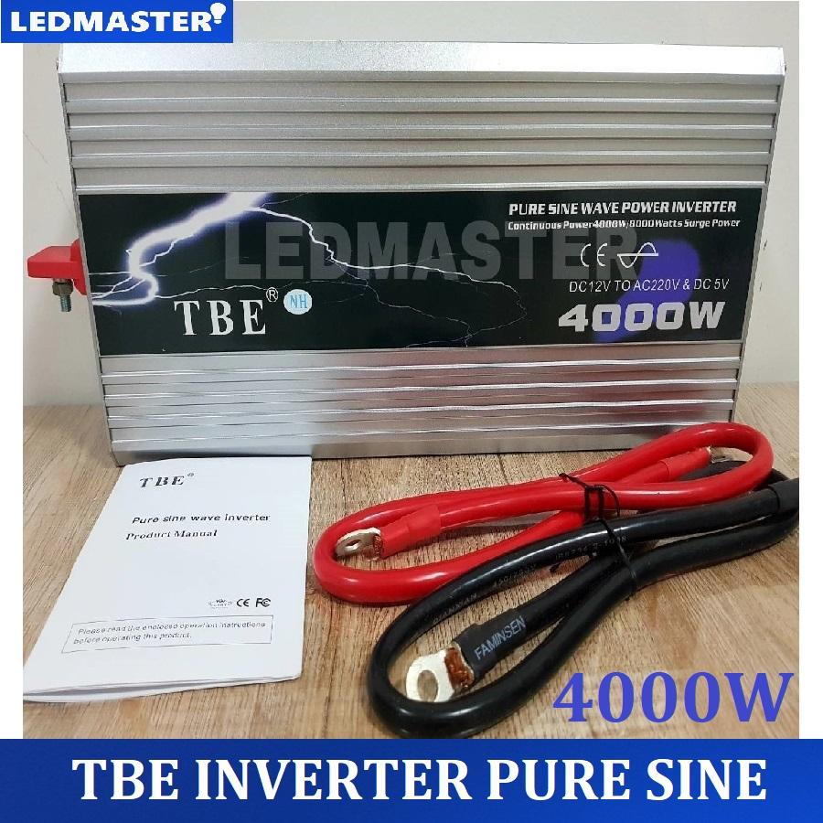 อินเวอร์เตอร์เพียวซายเวฟ 4000W 12V ยี่ห้อ Tbe inverter pure sine waver 12v to 220v 4000W อินเวอร์เตอร์ใช้กับเครื่องเสียง รถแห่ เครื่องเชื่อม ตู้เชื่อมอินเวอร์เตอร์