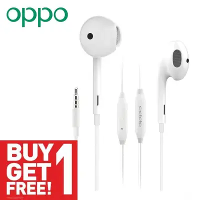 [Buy 1 Free 1 ]OPPO หูฟัง R11!!รับประกัน1ปีเต็ม!! OPPO หูฟังเอียร์บัด In-ear Headphones รุ่น MH135 ใช้ได้กับ Find7 N1 F1S R9 R11 (สีขาว)