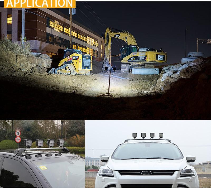 X2 เเพ็คคู่ สุดคุ้ม !! LED FLOODLIGHT ไฟสปอร์ตไลท์ แบบเหลี่ยม ขนาด 4 นิ้ว กำลังไฟ 48 Watt 12V-24V เเสงขาว จำนวน 2 ชิ้น