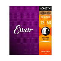 (ของแท้) สายกีตาร์โปร่ง เบอร์ 12 Elixir® Nanoweb  เคลือบ Phosphor Bronze (Light 12-53)  #16052