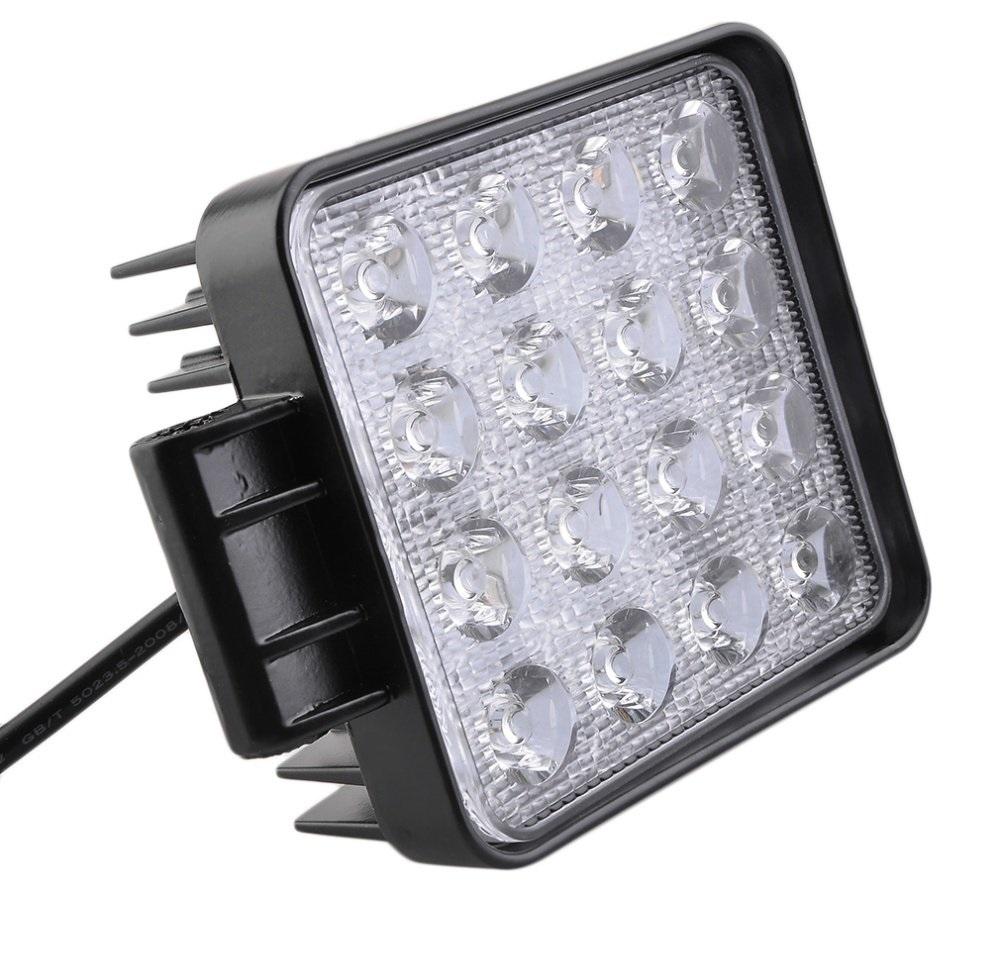 ราคาส่ง ไฟสปอร์ตไลท์ ไฟรถ ไฟท้าย แบบสี่เหลี่ยม ขนาด 4 นิ้ว กำลังไฟ 48 Watt ( LED 16 ดวง x 3Watt) ไฟ 12V-24V เเสงเขียว จำนวน 1 ชิ้น