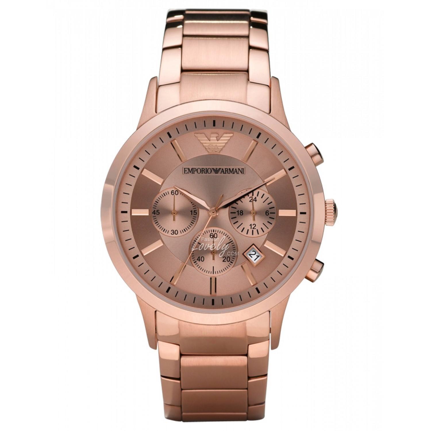 นาฬิกาผู้ชาย Emporio Armani Chrono Rose-gold-tone รุ่น AR2452 ของแท้ 100% ราคา 8,290 บาท*ส่งฟรี