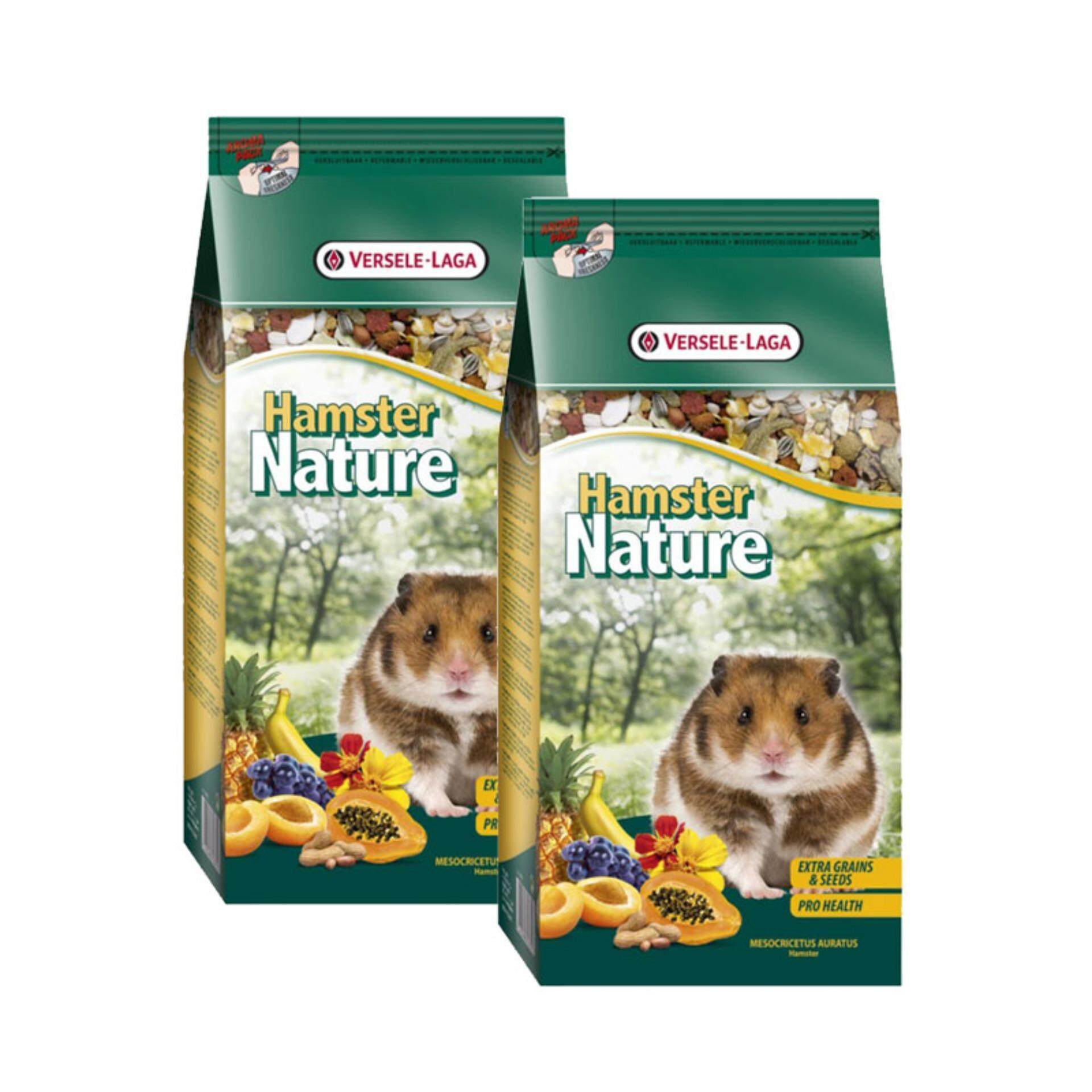 VERSELE-LAGA Hamster Nature Extra Grains&Seeds (750g :2 ถุง) อาหารหนูมินิแฮมเตอร์ สูตรเพิ่มธัญพืชและเมล็ดอาหาร