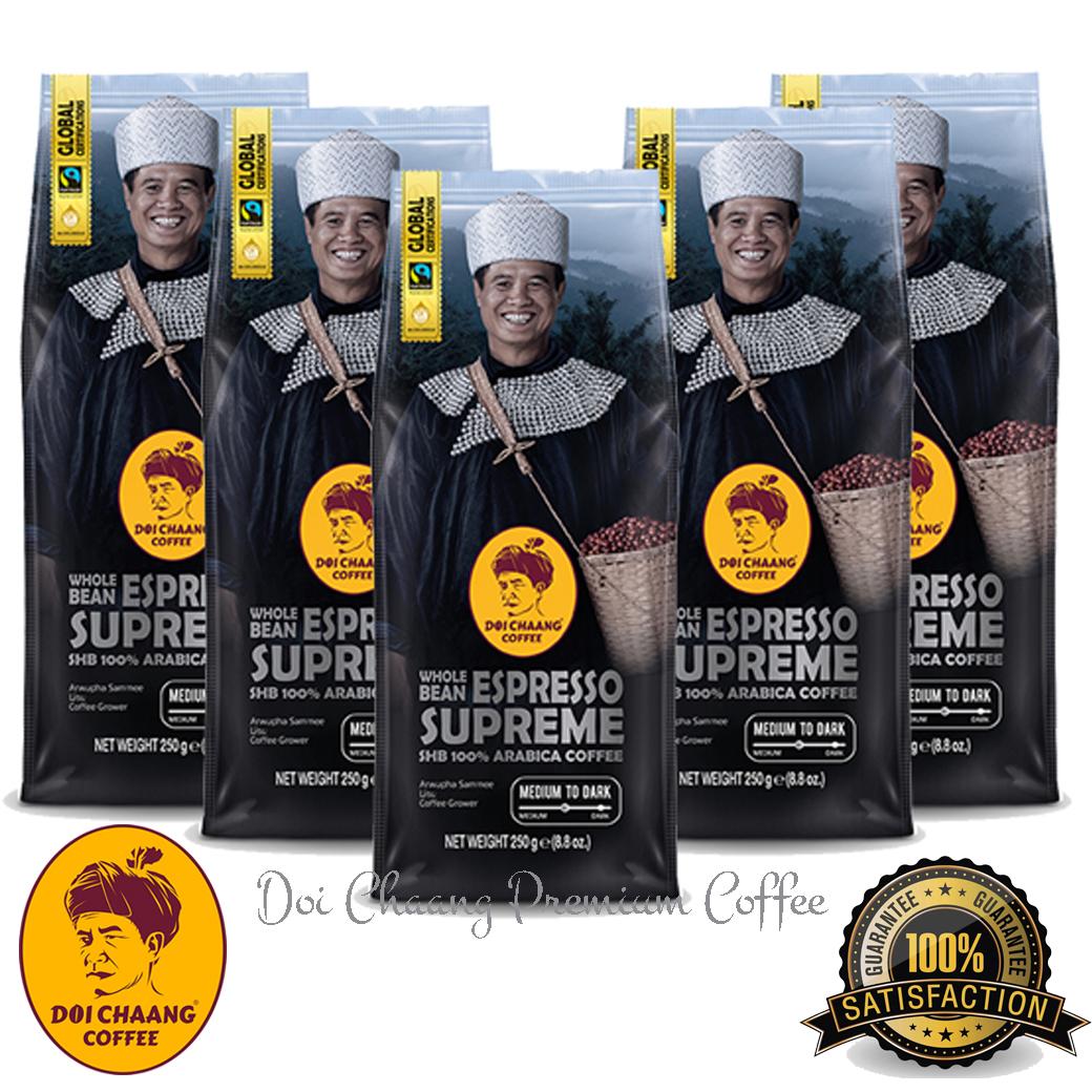 Fresh Roasted Coffee Beans from Doi Chang, 100% Arabica, Espresso Supreme, Ka Fae Doi Chang, Unique Thai Coffee. the Best Coffee in the World, Medium to Dark Roast Level (Medium to Dark): Espresso Supreme 250 G. 5 Bags: Arabica Coffee. ราคา 1,675 บาท*ส่งฟรี