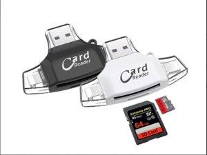 ภาพหน้าปกสินค้าการ์ดรีเดอร์ 4 In 1 Card Reader Interface:Type-C / USB / Lightning / Micro USB  St:SD / Micro SD(TF) ซึ่งคุณอาจชอบสินค้านี้