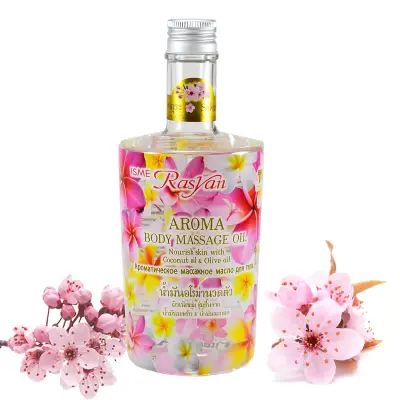 Rasyan Aroma Body massage oil coconut & Olive oil Sakura 450 ml.