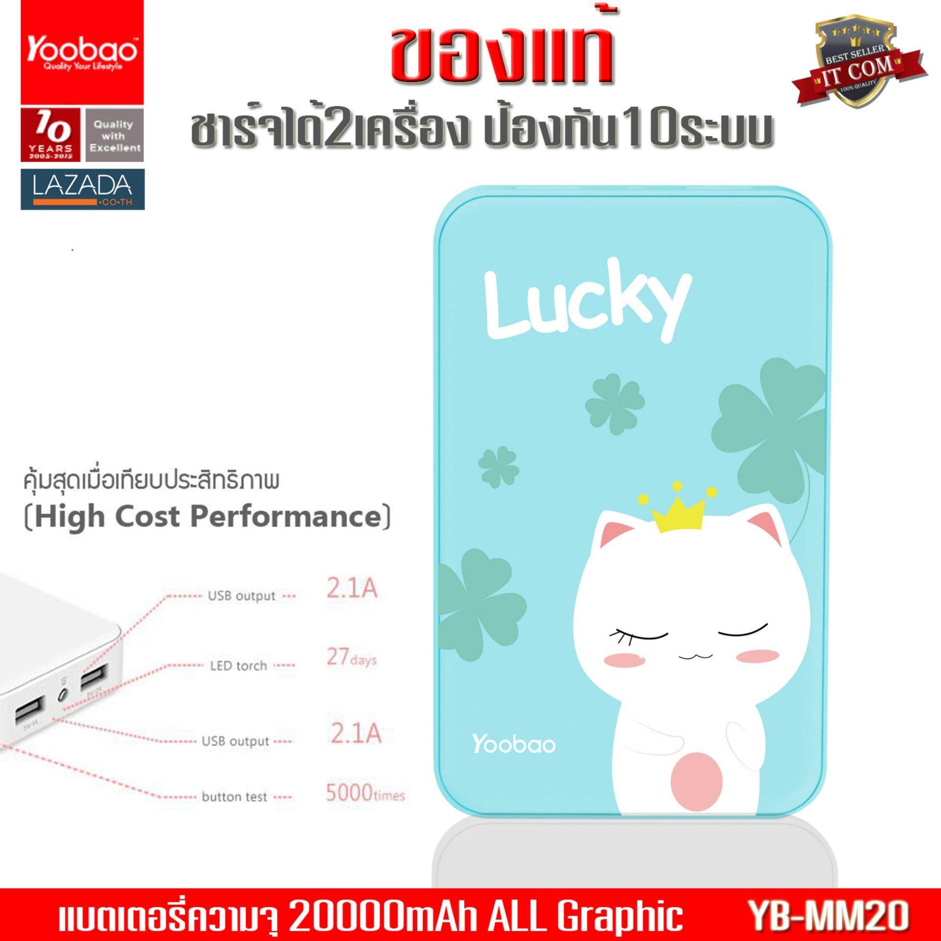 (ของแท้) Yoobao MM20 20,000mAh Graphic พาวเวอร์แบงค์ แบตเตอรี่สำรอง Dual Outputs