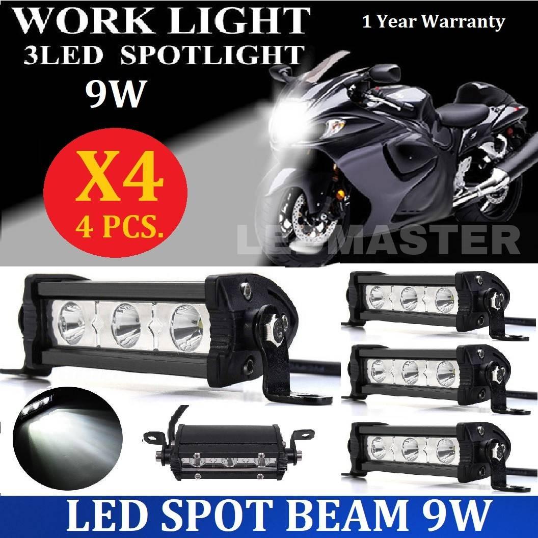 X4 ได้ 4 ชิ้น ราคาโปรโมชั่น ! LED SPOT BEAM ไฟสปอร์ตไลท์ ไฟหน้ารถ ไฟท้าย ไฟรถมอเตอร์ไซต์ ไฟรถจักรยานยนต์ บิ๊กไบค์ ATV สว่างมาก 9 Watt 12V-24V เเสงขาว งานพรีเมี่ยม จำนวน 4 ชิ้น