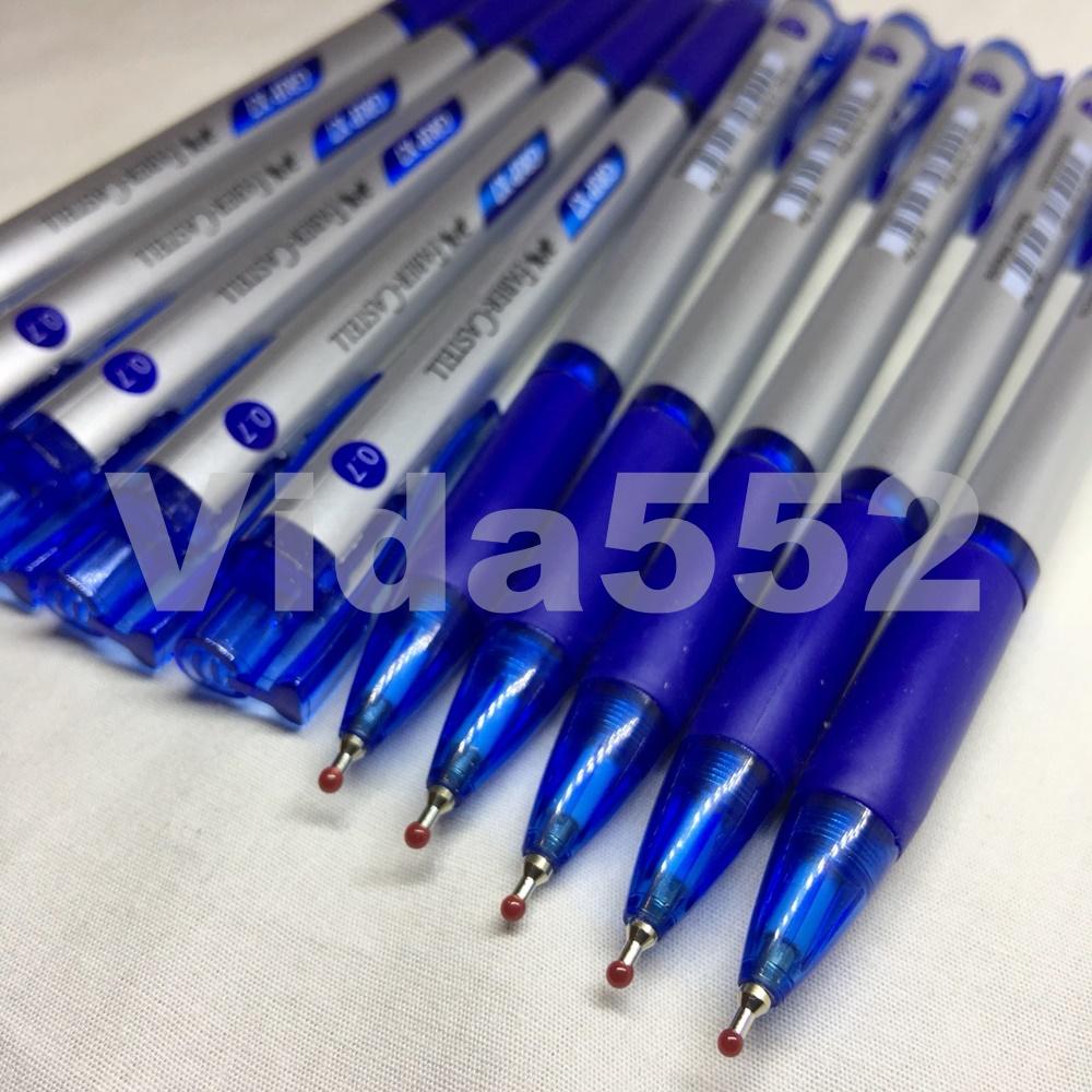 VIDA552 เครื่องเขียน Faber-Castell ปากกาลูกลื่น GRIP X ด้ามสีน้ำเงิน 0.7 มม. (แพ็ค 10 ด้าม)
