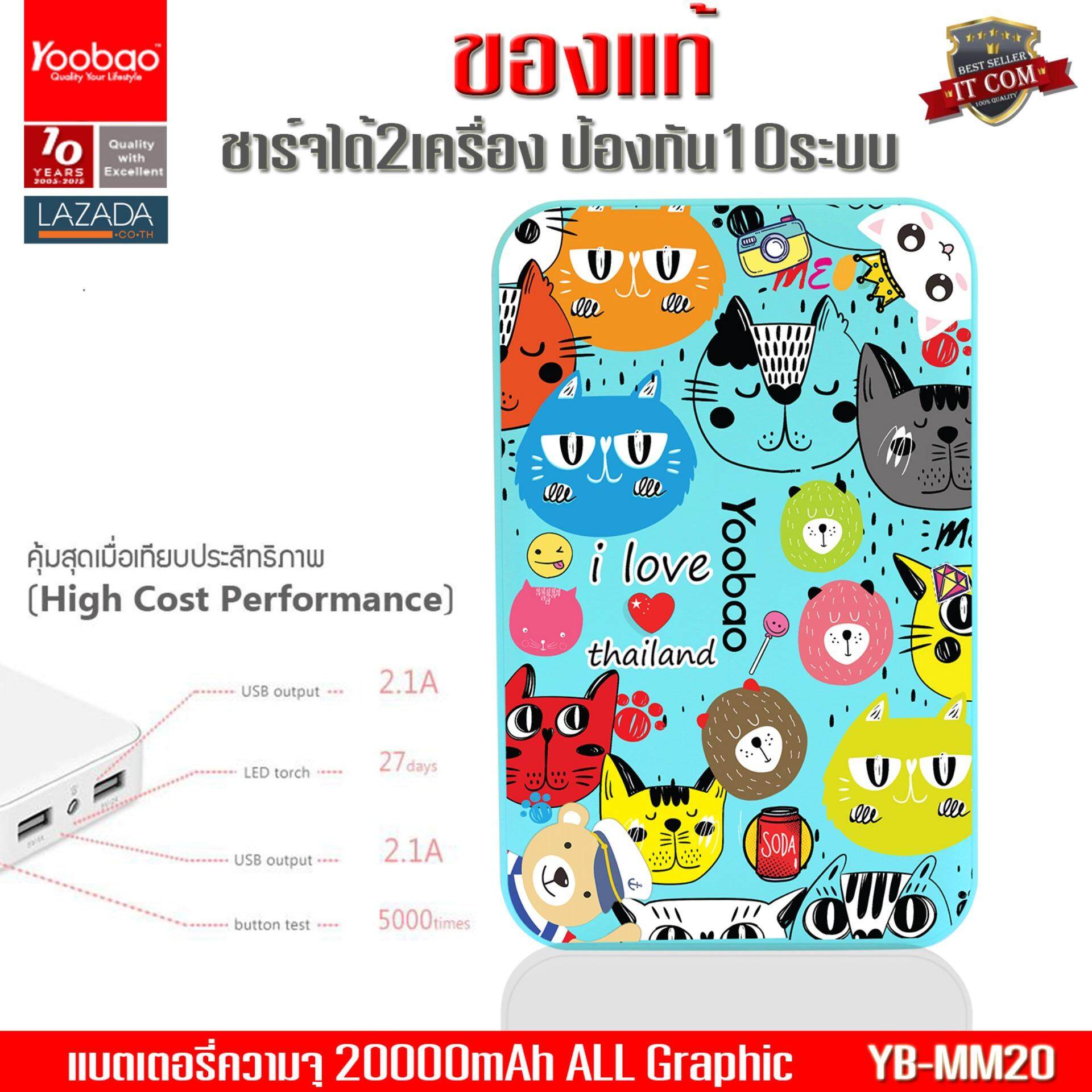 (ของแท้) Yoobao MM20 20,000mAh Graphic พาวเวอร์แบงค์ แบตเตอรี่สำรอง Dual Outputs