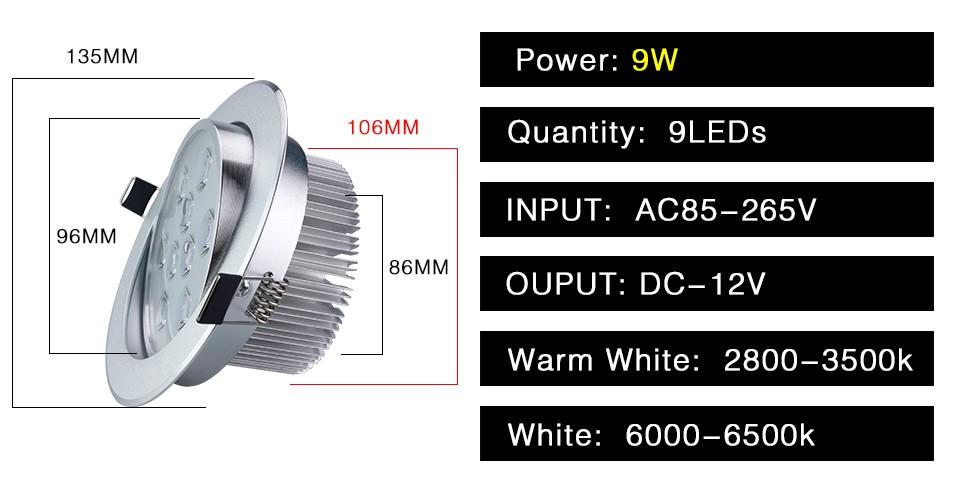 สุดคุ้มเกินราคา LED Downlight 9W โคมดาวน์ไลท์ โคมไฟฝังฝ้า